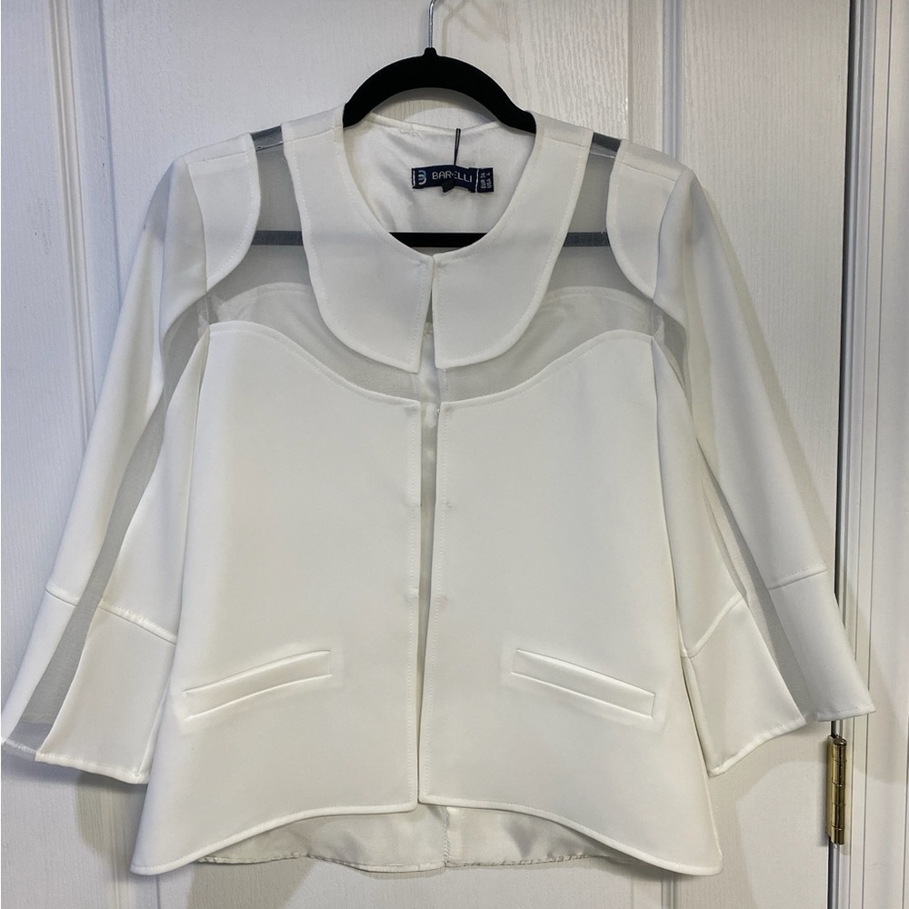 Multicolored Sheer Elements 3/4 Sleeve Blouse - image 1